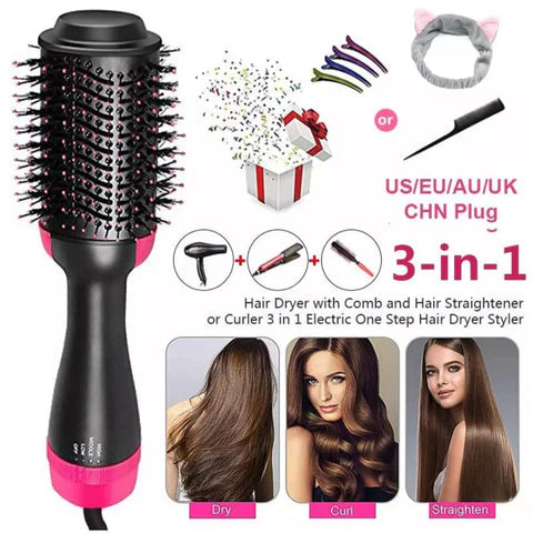 3 in 1 Hot Air Brush – Hair Dryer, Straightener & Volumizer